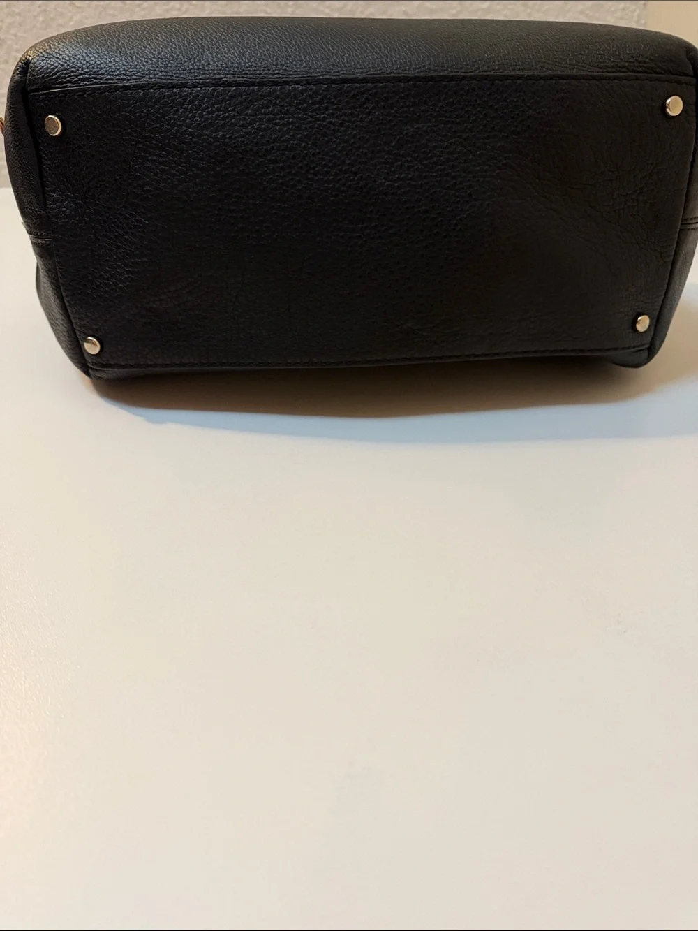 kate spade Black Pebbled Leather Shoulder Bag with Gold Logo